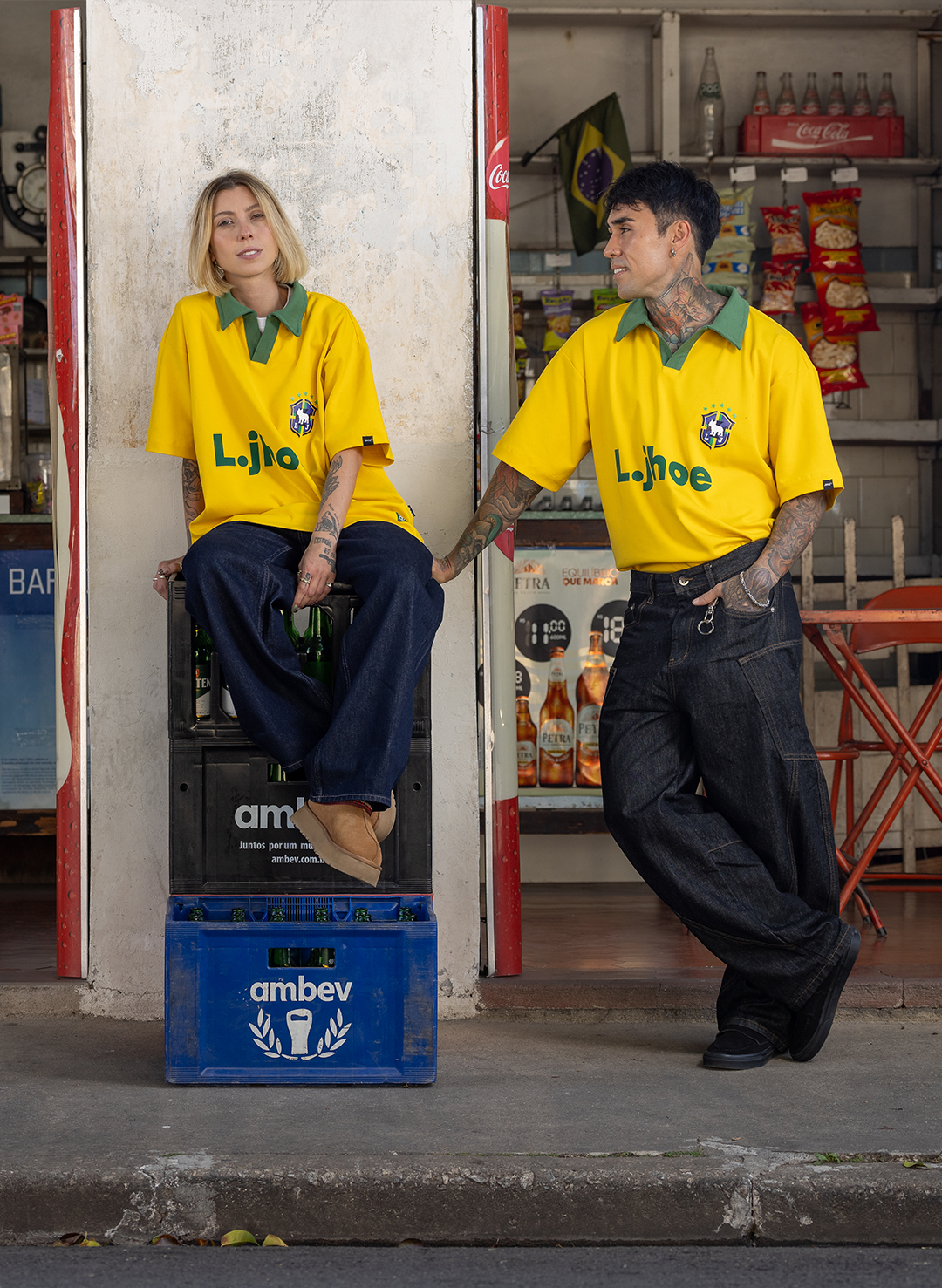 Little Jhoe Vai Brasil Oversized Canarinho