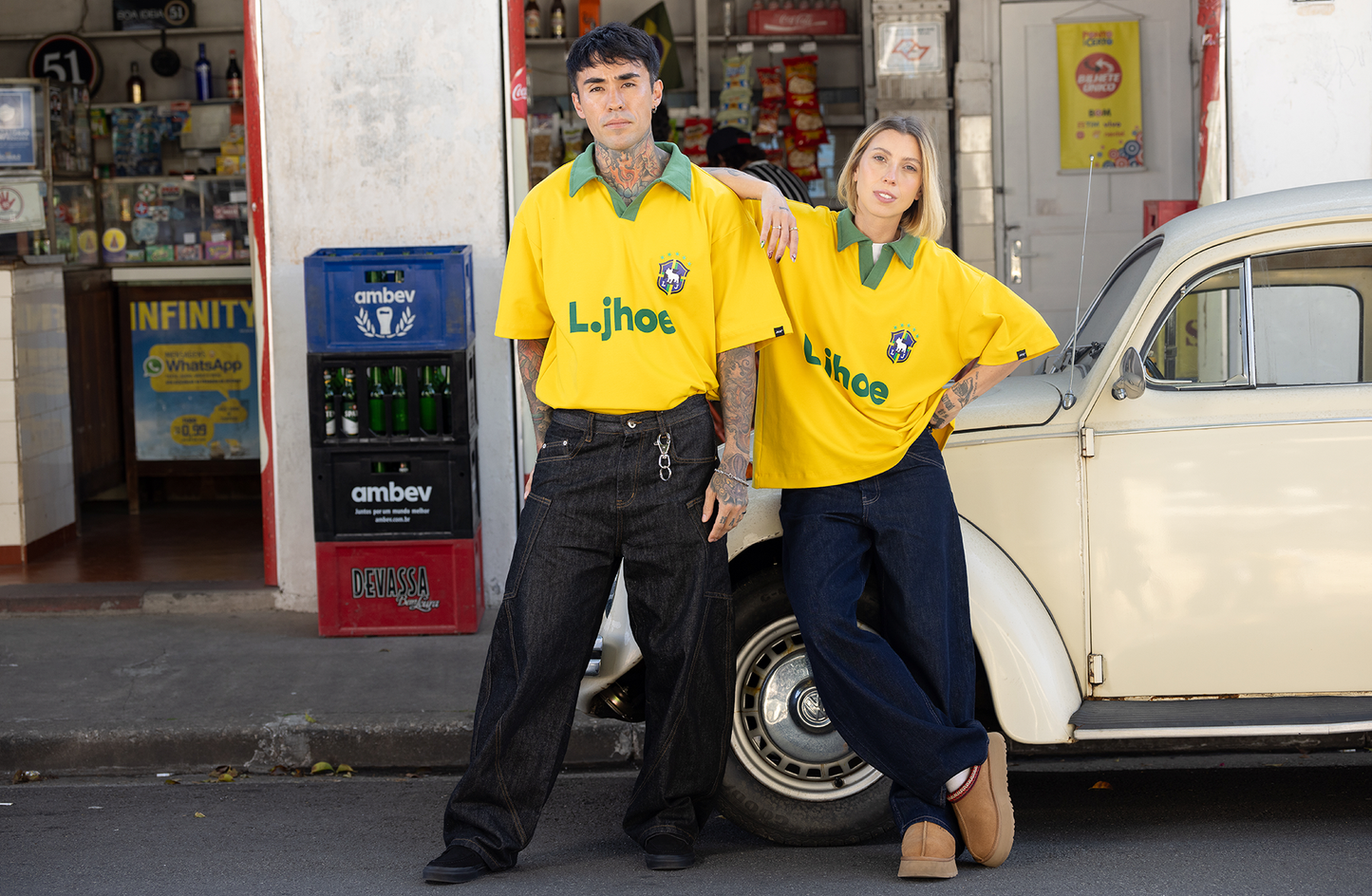 Little Jhoe Vai Brasil Oversized Canarinho