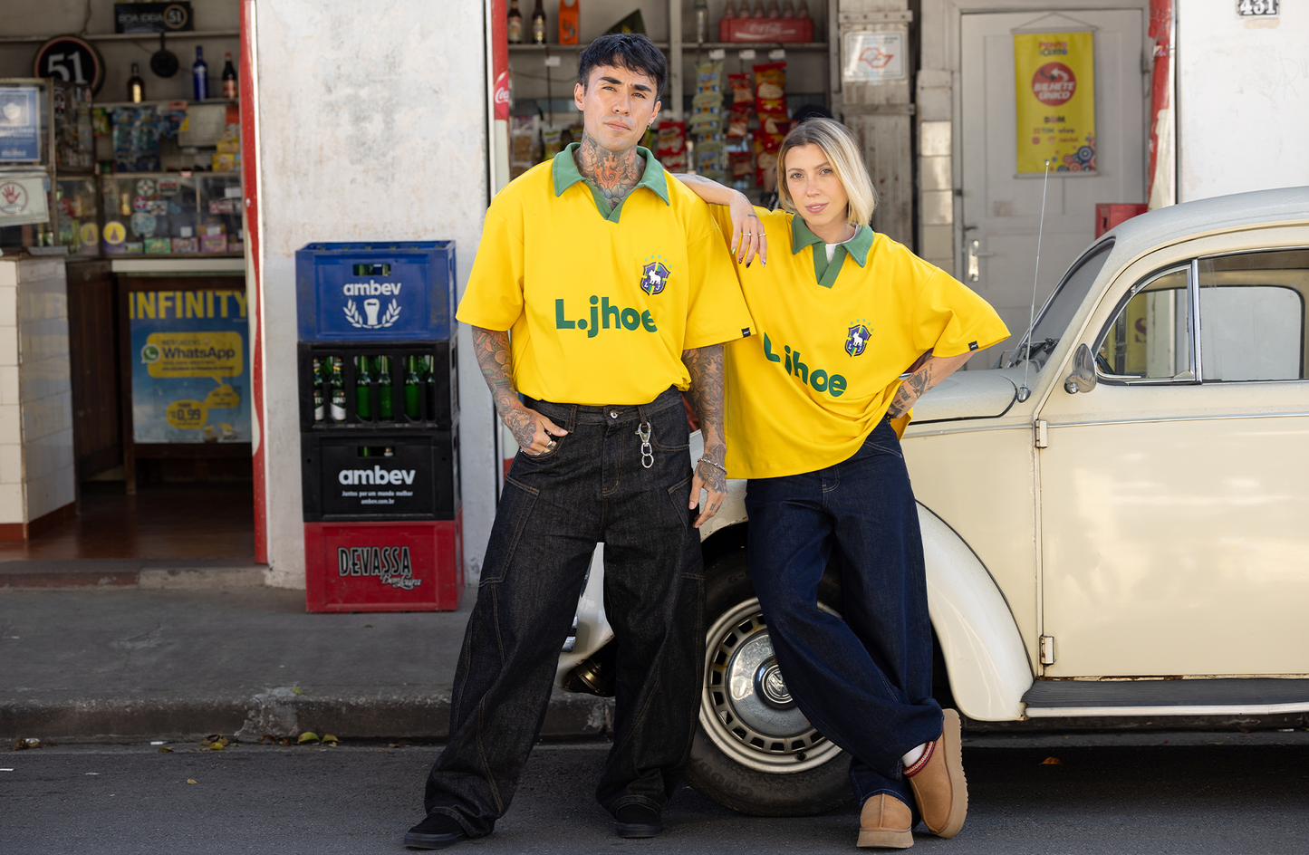 Little Jhoe Vai Brasil Oversized Canarinho